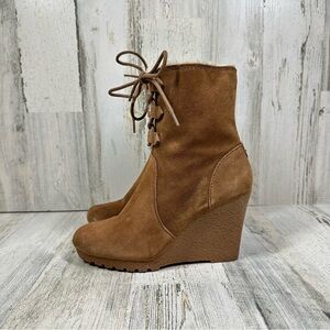 Michael Kors Rory Brown Lace Up Round Toe Suede Ankle Boots #198